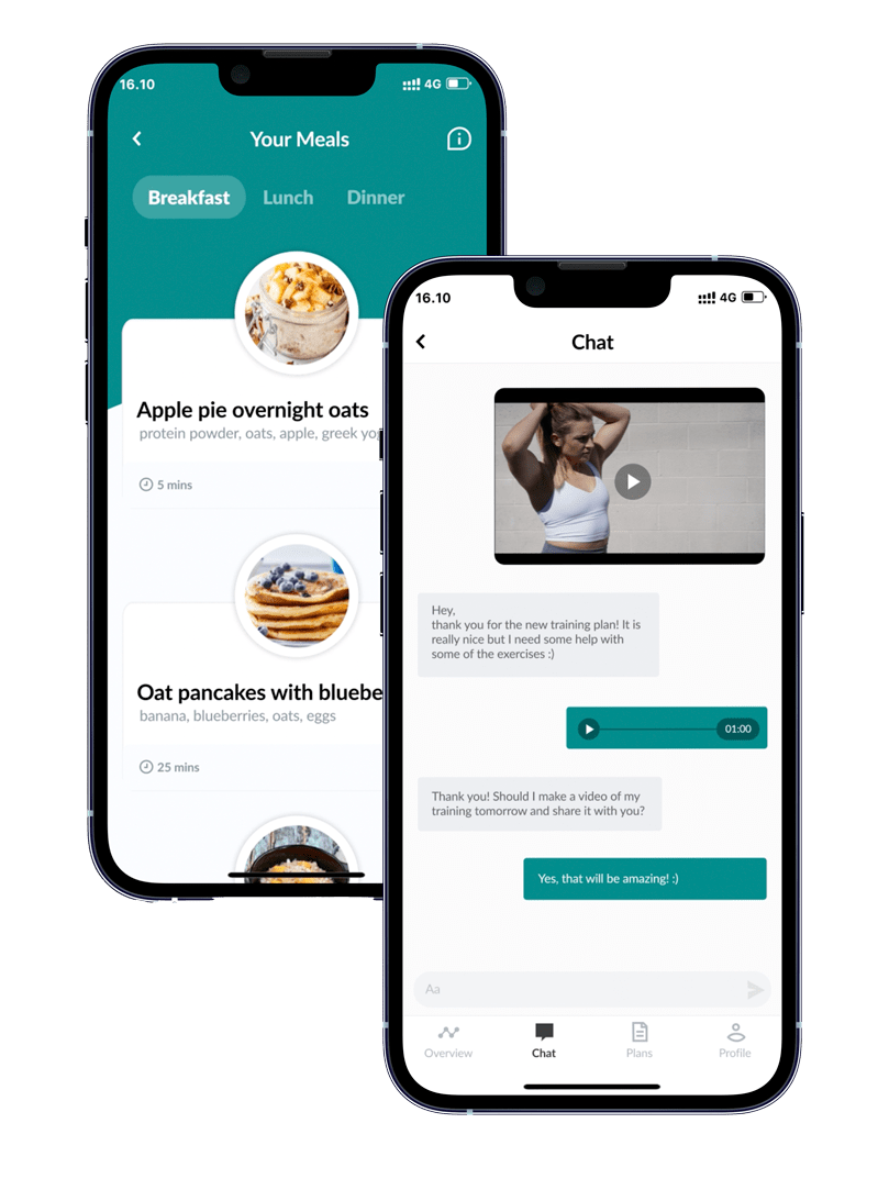 phones displaying the app
